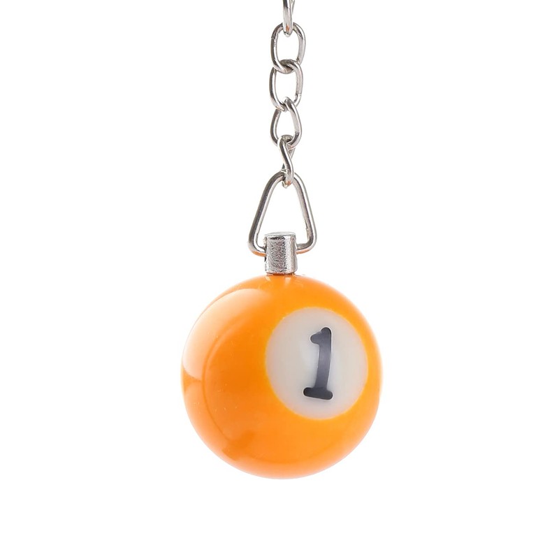 Komonee 3 x Pool Ball Keyring Colourful Numbered Key Ring