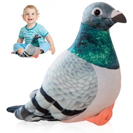 QWEPU Pigeon Cuddle, Plush Bird,Realistic Bird Plush Plush Dolls,Realistic Pigeon Plush Toy for WildAnimals, Gift for Friends and Kids (20CM,Green)