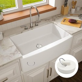 2 PCS 1-1/2 Inch to 1-5/8 Inch Rubber Drain Stopper with Hanging Ring, White Tub Drain Stopper, Sink Stopper Drain Plug, Rubber Sink Plug for Bathroom, Bathtub, Sewers and Kitchen