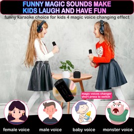 Mini Karaoke Machine for Kids & Adults, Kids Toys for Girls & Boys Gifts, Bluetooth Speaker with 2 Wireless Microphone for Kids Adults Toddler Girls Home Party Birthday Gifts Black
