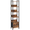 MAHANCRIS Bookshelf, 6-Tier Bookcase with Drawer, Small Book Shelf for