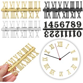 Htppzjr 1 Set Black Clock Numerals Kit Clock Parts Digital Clock Numbers Roman Numerals Arabic Number for Replacement Repairing Clock, Clock Movements (Arabic Numerals)