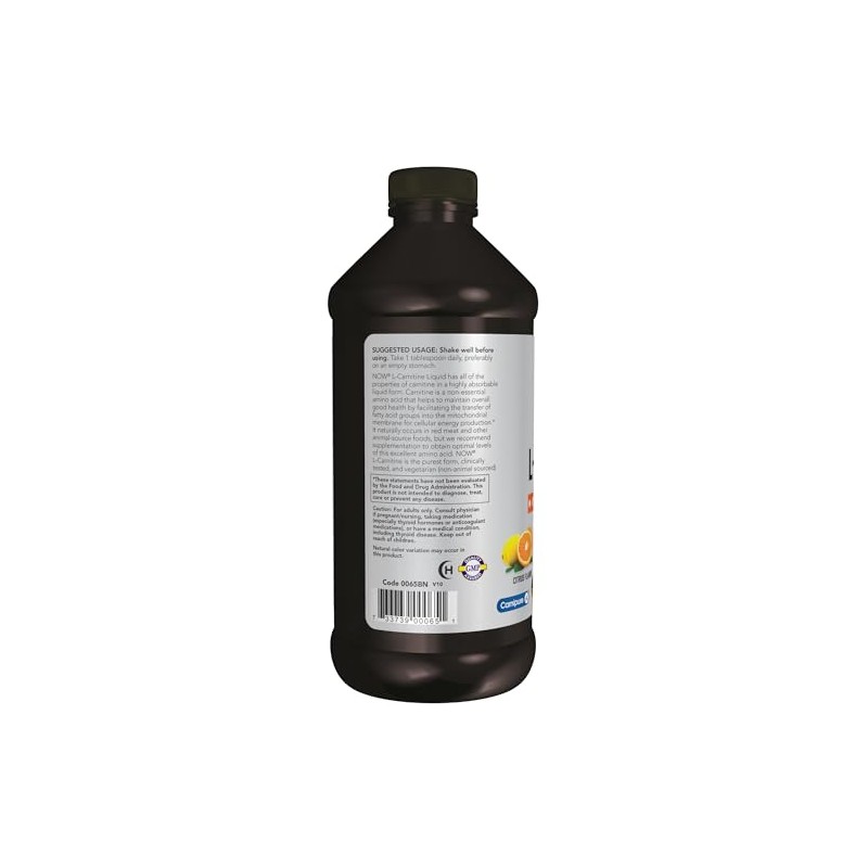 NOW Sports L-Carnitine Liquid 1000 mg, Citrus, 16-Ounce