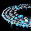 RUBYCA Round Moonstone Crystal Glass Beads Aura Iridescent for Jewelry