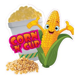 Custom Food Truck Decals Corn N Cup Elote Food and Beverage Concession Concession Sign 18 in on Longest Side Design Only