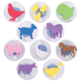 READY 2 LEARN Giant Stampers | Farm Animals | Set of 10 | Animal Stamps for Kids | Easy-Grip Washable Set for Toddlers, Crafts