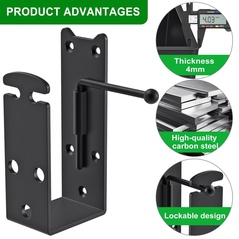 2x4 Door Barricade Brackets, Heavy Duty Door Security Bar Brackets
