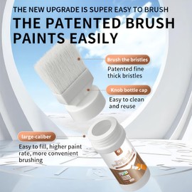 Anirun All-in-One Paint 6.35 oz Touch-Up Paint for Furniture, Cabinets, Wood, Metal - No Sanding, Fast-Drying, Water-Based Multi-Surface (Black)