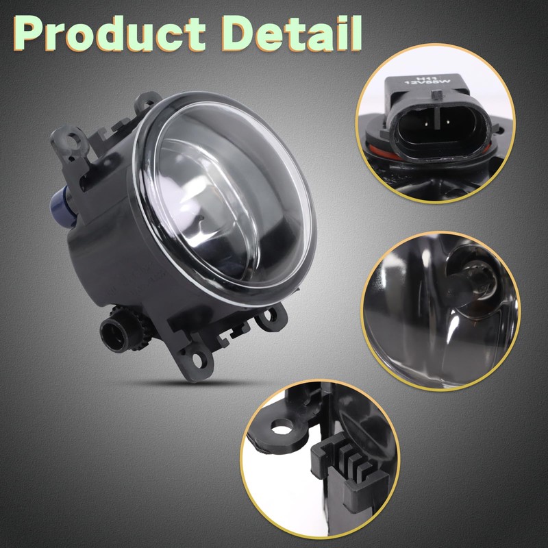 Lqito Fog Lights With Bulbs Fits 2011-2015 Explorer，2013-2016 Fusion，2008-2014 Focus,2005-2011