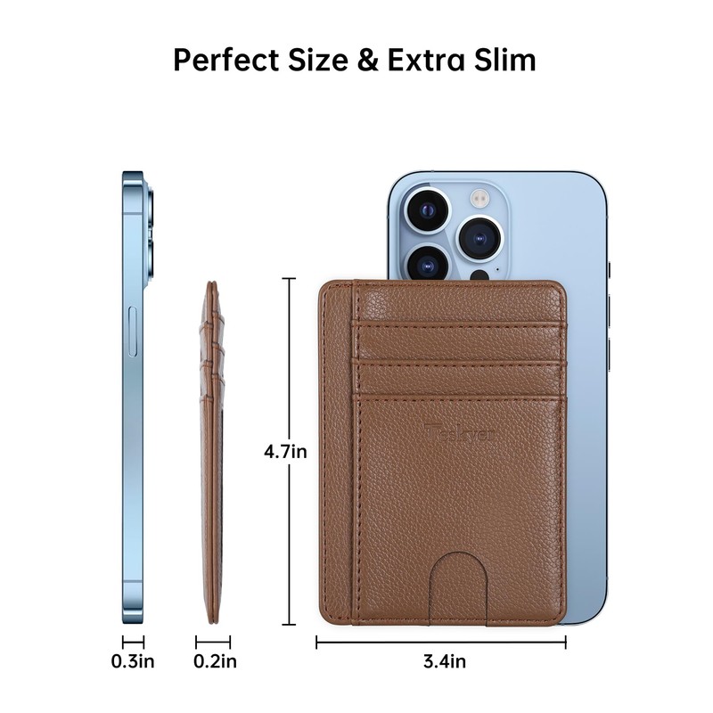 Teskyer Mini Wallet Men's Small Card Case, PU Leather Slim