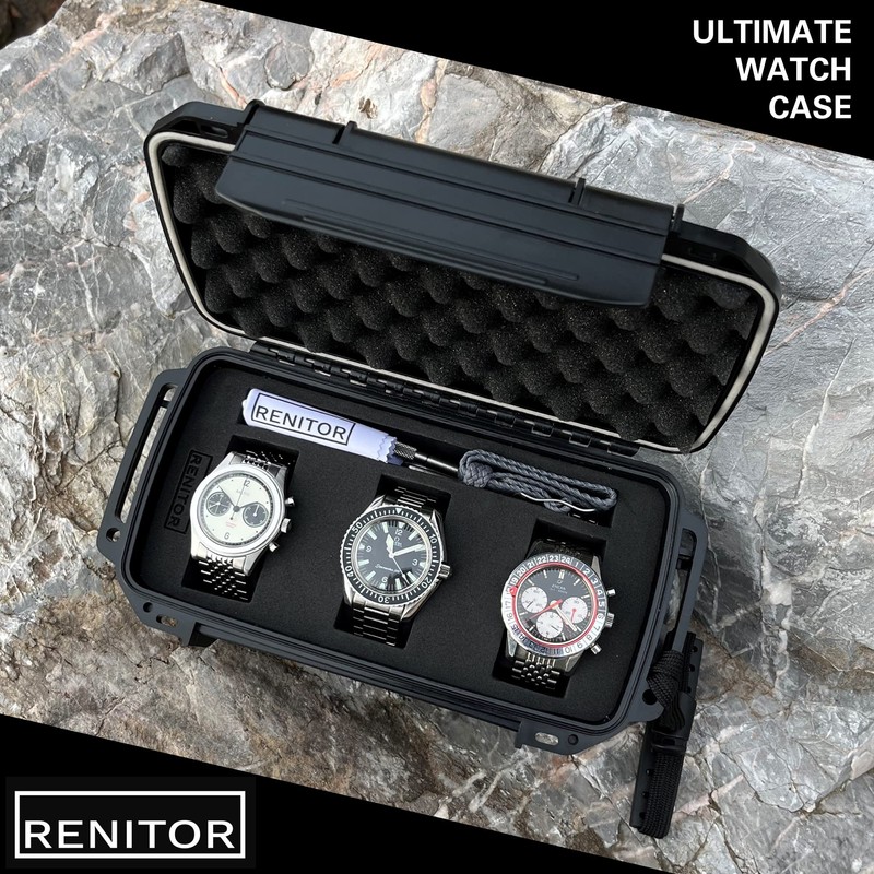 RENITOR Premium Triple Watch Travel Case Storage Box for 3