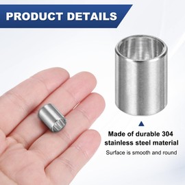 M METERXITY 8PCS M8 304 Stainless Steel Spacers 8mm ID x 10mm OD x 12mm l Metal Screw Standoff Bushing Plain Finish Round Spacer 304 Stainless Steel, for Screws Bolts Silver