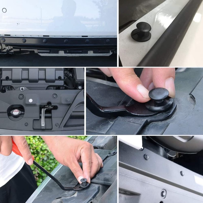 DGYACHOR 120 Pcs Car Rivets 6 Types Nylon Plastic Bumper