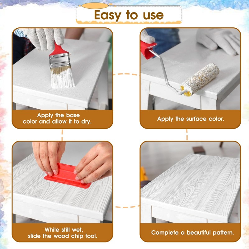 Wood Grain Tool Set Fake Grain Roller Painting Tool 6pcs
