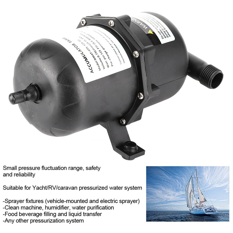 Accumulator Pressure Tank Water Pump Flow Control 0.75 L 125PSI
