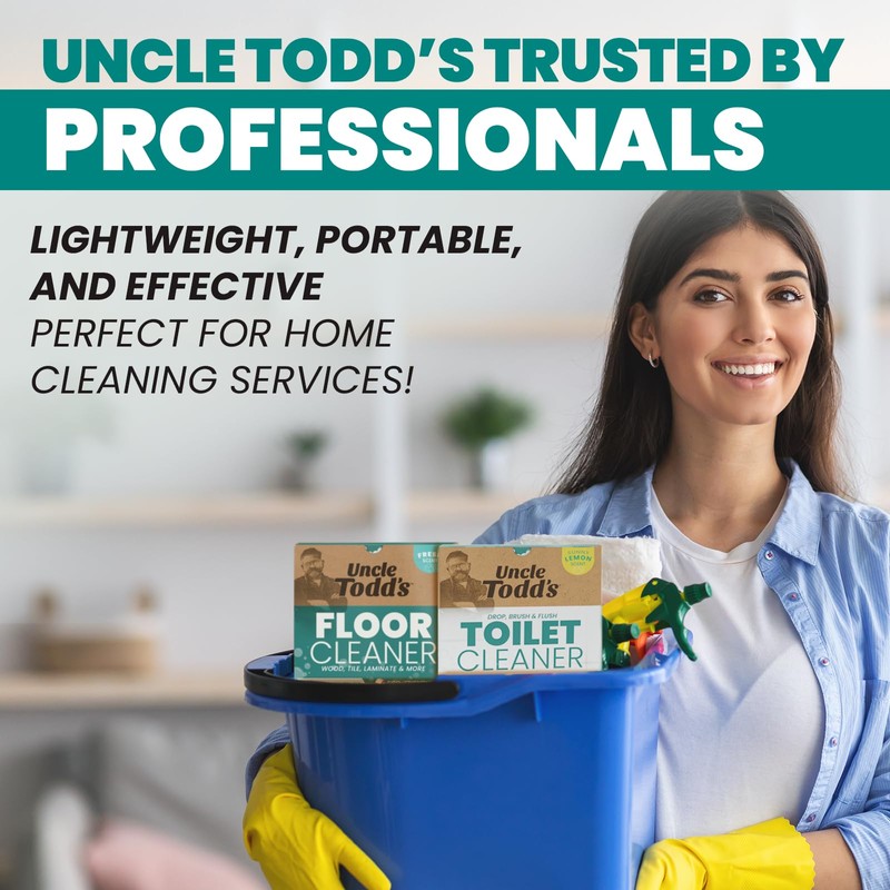 Uncle Todd's Toilet Cleaner - 100% Dissolvable Sheets, Planet-Friendly, Drop,