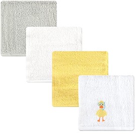 Luvable Friends Unisex Baby Super Soft Cotton Washcloths, Scuba Duck, One Size