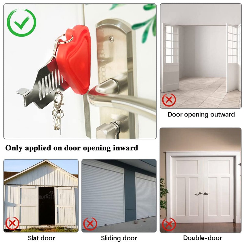 QUCUMER Pack of 2 Portable Door Lock Temporary Security Lock