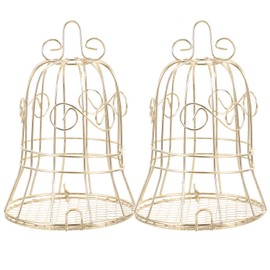 Alipis Metal Wild Bird Feeders 2pcs Outside Hollow Suet Bird Feeder Hanging Outdoor Birdfeeders Cage Hanger Suet Cakes Holder for Garden Yard Cardinal Finch Sparrow