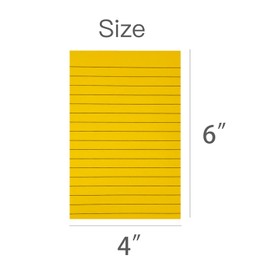 Obsentoes 4X6 in Lined Self-Sticky Notes Strong Viscosity 8 Bag 45 Pages Pastel Colors (Pastel Color)