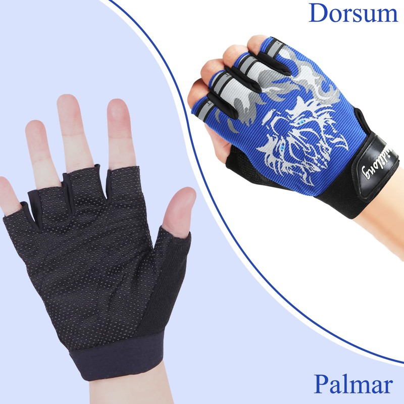 CubePlug Kids Boy Girl Cycling Climing Half Finger Gloves GEL