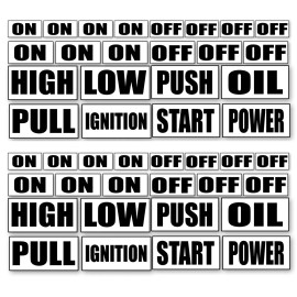 OwnTheAvenue 2 Pack - On Off Switch Button Kit Vinyl Stickers