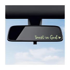 DXNQ 2 PCS Trust in God Rearview Mirror Decals, Automotive Vinyl Rear View Mirror Decorative Stickers, Waterproof Trust in God Stickers for Car Truck Laptop, Car Accessories (Luminous)
