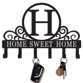 SIFZYJGN Metal Letter H Key Holder for Wall, Monogram Coat Rack Wall Mount, Key Hooks Perfect for Bathroom, Living Room, Kitchen, Office Ideal Wedding, Anniversary, Housewarming Gift (H)
