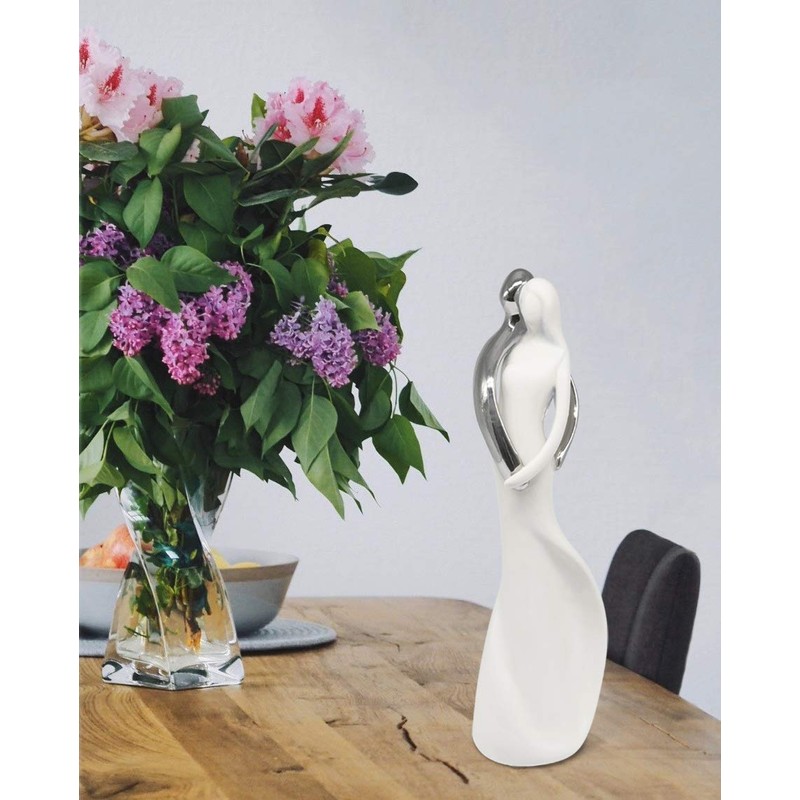 FeinKnick Harmonious Pair in Silver – Modern Sculpture 28 cm