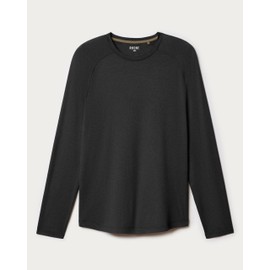 Rhone Atmosphere Long Sleeve Tee - Ultra-Soft Everyday Mens Shirts, Lightweight, Moisture-Wicking, Anti-Odor (True Black Heather, Medium)