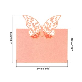PATIKIL 25pcs Hollow Butterfly Cut Design Table Name Place Cards Blank Cards for Wedding Party Seat Cards Light Pink