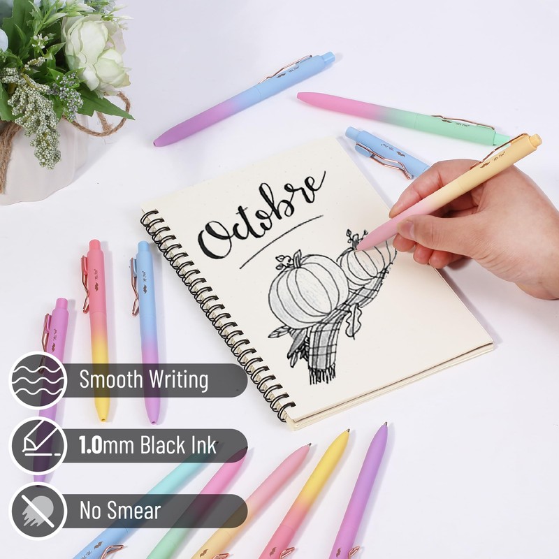 Mr. Pen- Ballpoint Pens, 12 Pack, Gradient Color Barrels, Black