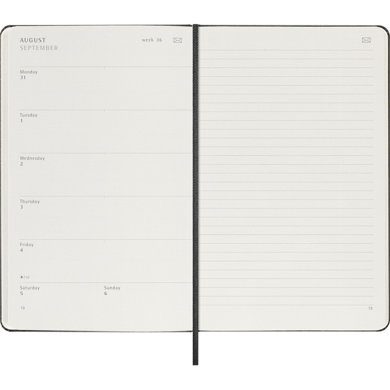 Moleskine Smart Planner 2026, Digitaler Wochenkalender 12 Monate, Gummibandverschluss, Farbe