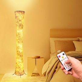 LED 3 Color Temperature Floor Lamp, 61'' Dimmable Round Standing Lamps with Foot Switch, APP & Remote Control, Timer Setting and Music Sync, Modern LED Corner Lamp for Bedroom Living Room