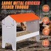 20L Galvanized Chicken Feeder No Waste, Metal Chicken Feeder Trough