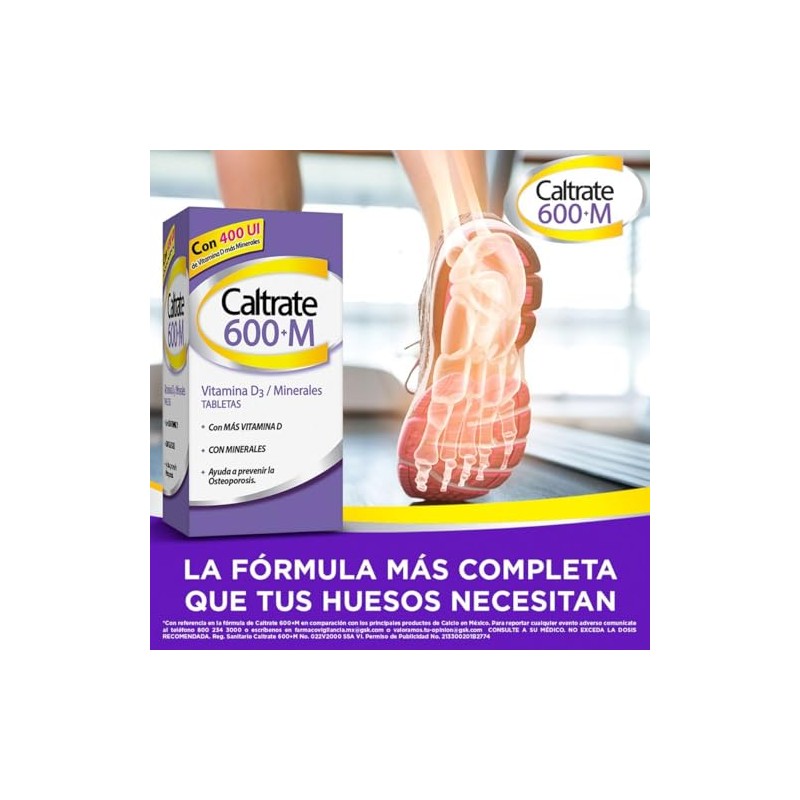 Caltrate 600M Suplemento Multivitamínico De Calcio, con Vitamina D y