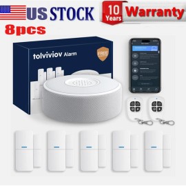 Tolviviov 8pcs WiFi Smart Door Window Alarm System DIY Wireless Home Security App Alerts