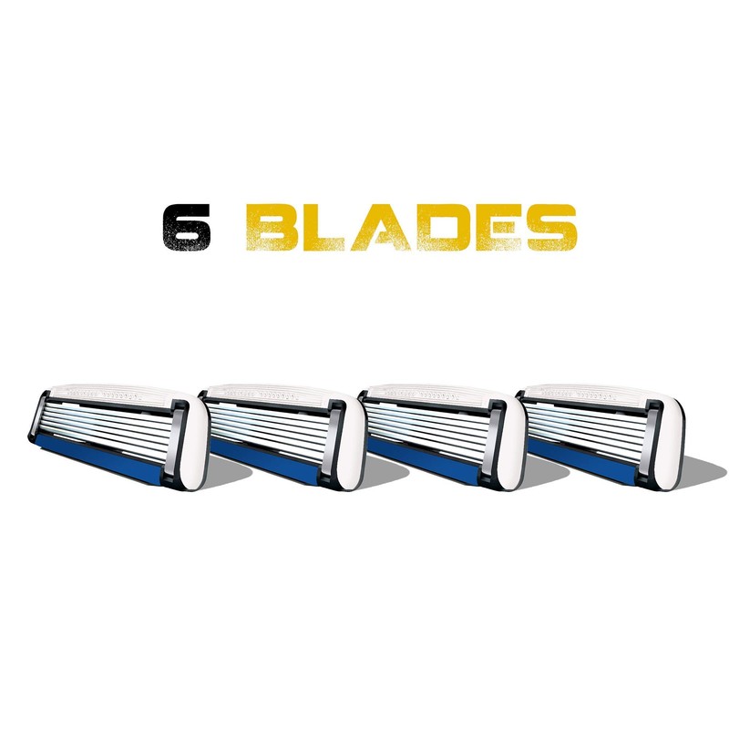 HeadBlade Men's HB6 Refill Shaving Razor Blades - 6 Stainless