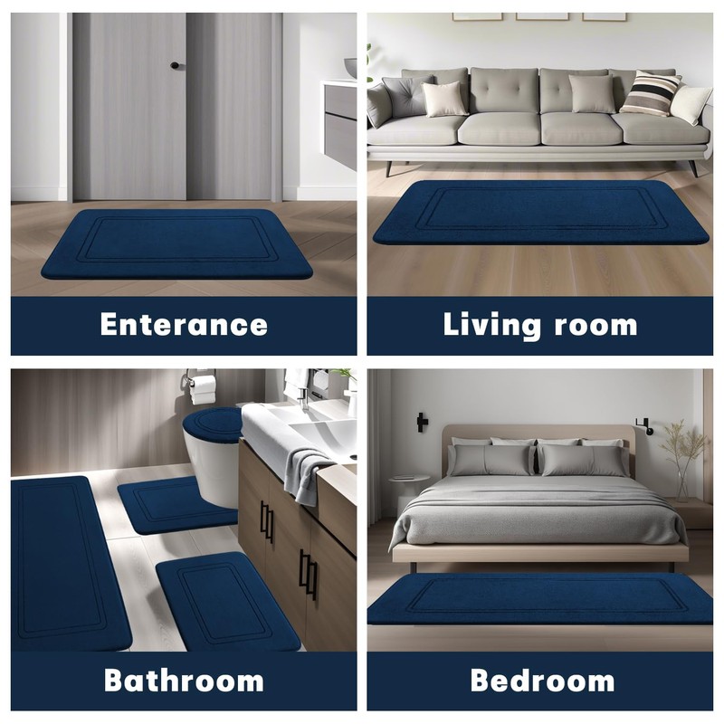 chakme Non-Slip Bath Mat, Bathroom Rug, Soft Bath Mat, Absorbent