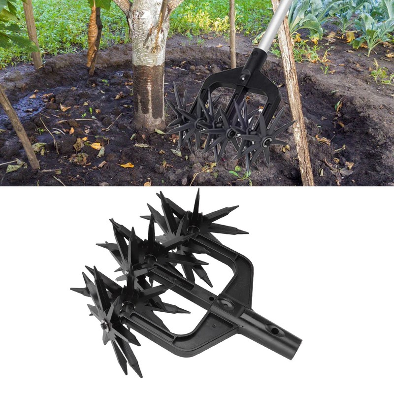 AUHX Garden Aerator, Manual Lawn Aerator, Black