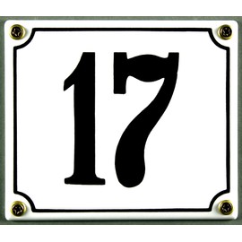Buddel Bini Wetterfestes Emaille Hausnummernschild 17 12 x 14 cm, sofort lieferbar, weiß