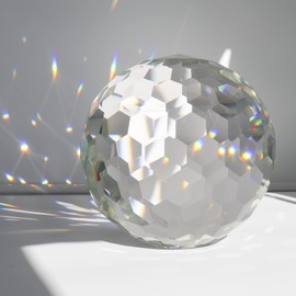 Clear Glass Crystal Ball Prism Suncatcher Rainbow Maker, Crystals Prisms for Window, Feng Shui, Home Office Garden Decoration (150mm/5.9inch)