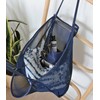 Hoxis Mesh Beach Tote Womens Shoulder Handbag, Dark Blue, L