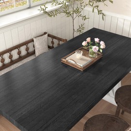 WESTICK Black Wood Countertop Contact Paper Peel and Stick Wallpaper Waterproof Self Adhesive Faux Wood Grain Contact Paper for Countertops Kitchen Cabinets Wall Furniture Wooden Vinyl Wrap 15.8"x393"