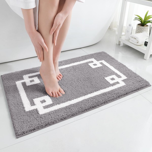 HOMEIDEAS Bathroom Rug, Soft and Water Absorbent Bath Mat, Non-Slip