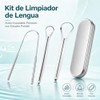 2pcs Set de 6 Limpiador de Lengua de Acero Inoxidable,con