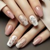 Valentines Press on Nails Medium Square Fake Nails Pink False