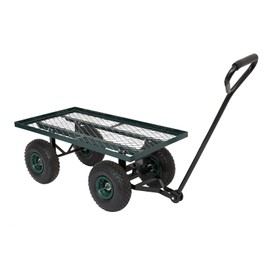 Heavy-Duty 4 Wheel Garden Wagon Cart - Rust Resistant, Easy Maneuverability - 86x46x97cm