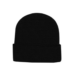 Children's Kids Girls Boys Thermal Lined Plain Black Hat Stretchy Beanie Hat 5 to 10 Yeas Approx Size for Winter Autumn
