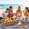 Wicker Picnic Basket Set for 4 with Detachable Table, Portable